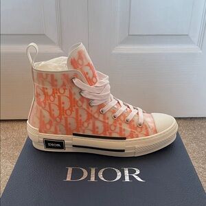 Dior Women's High-Top Sneakers - Orange & White